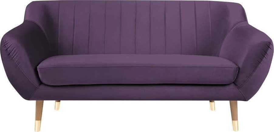 Fialová sametová pohovka Mazzini Sofas Benito
