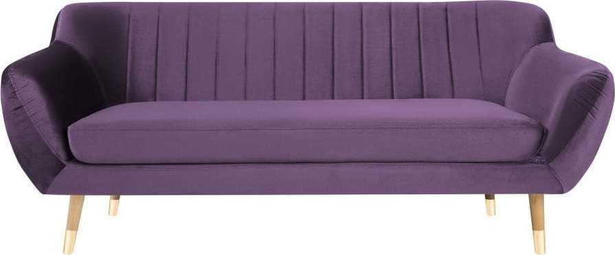 Fialová sametová pohovka Mazzini Sofas Benito