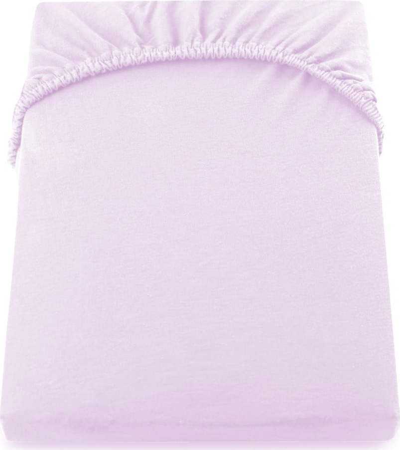 Fialovorůžové elastické džersejové prostěradlo DecoKing Amber Collection