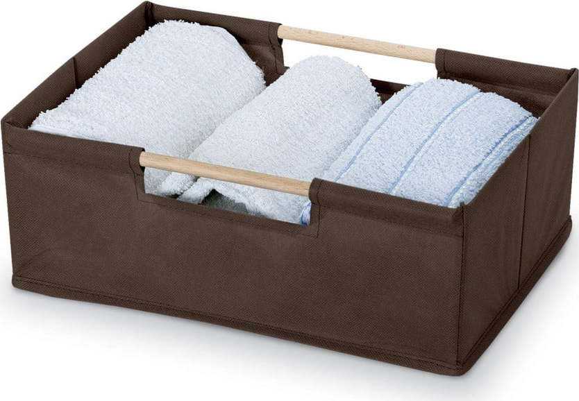 Hnědý úložný box Domopak Saket
