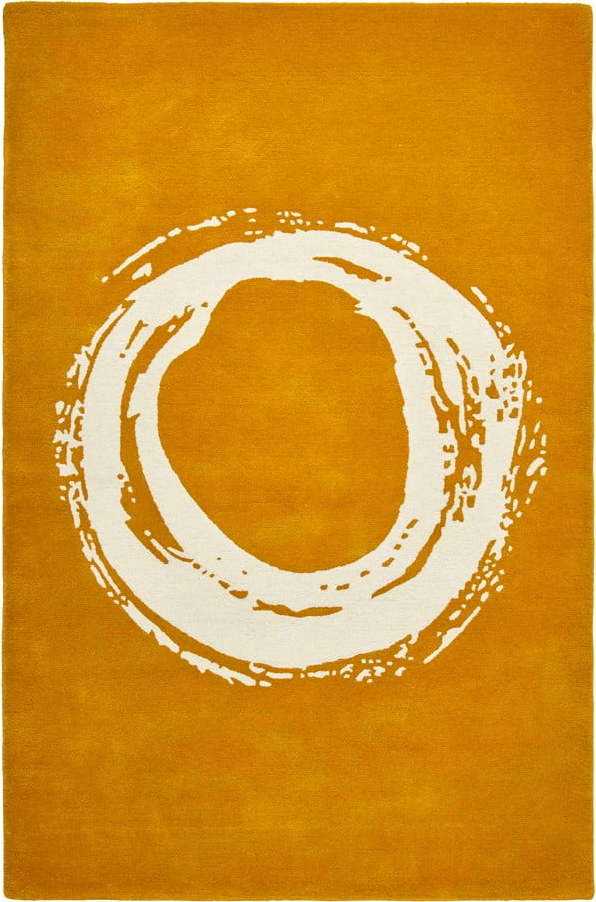Hořčicově žlutý vlněný koberec Think Rugs Elements Circle