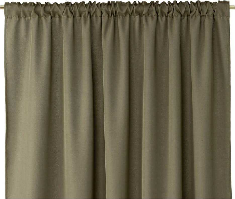 Khaki zelený závěs AmeliaHome Pleat