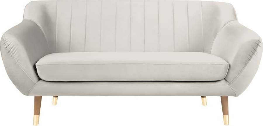 Krémová sametová pohovka Mazzini Sofas Benito