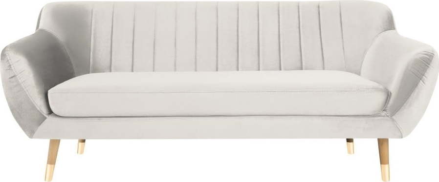 Krémová sametová pohovka Mazzini Sofas Benito