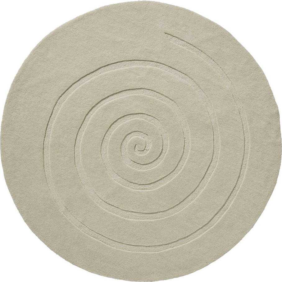 Krémově bílý vlněný koberec Think Rugs Spiral
