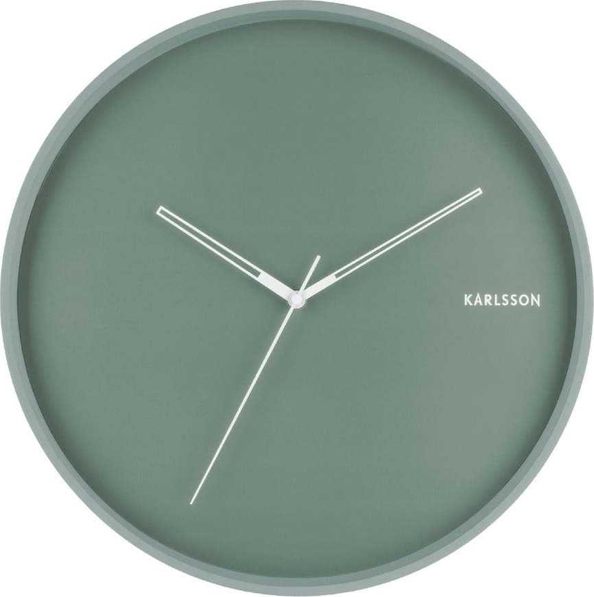 Mátově zelené nástěnné hodiny Karlsson Hue