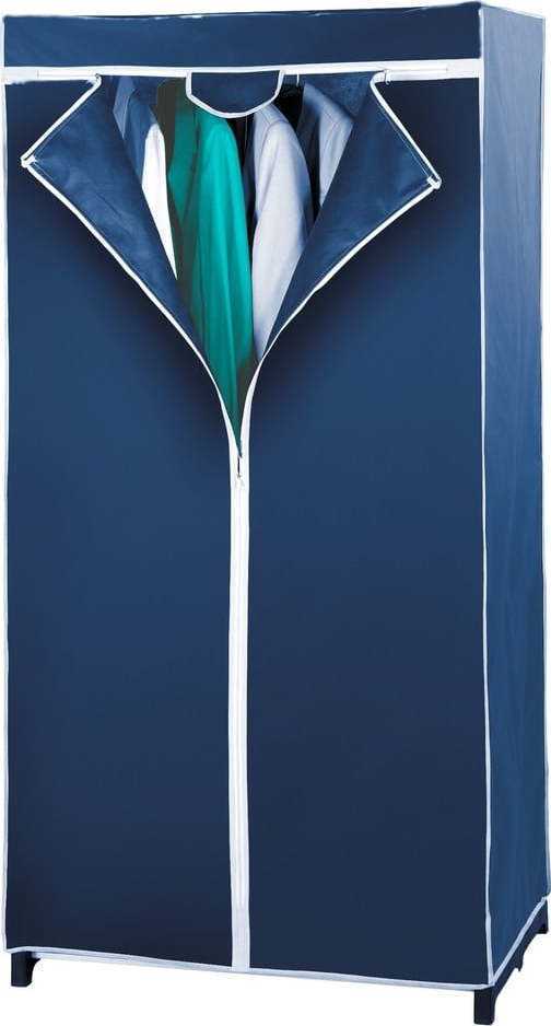 Modrá látková šatní skříň 75x160 cm Air - Wenko WENKO