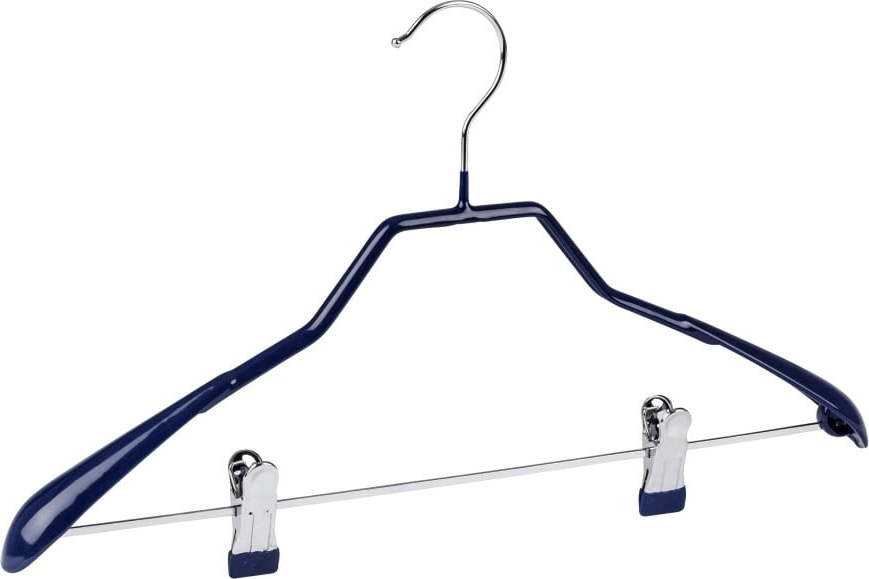 Modré protiskluzové ramínko na oblečení s klipsy Wenko Hanger Shape WENKO