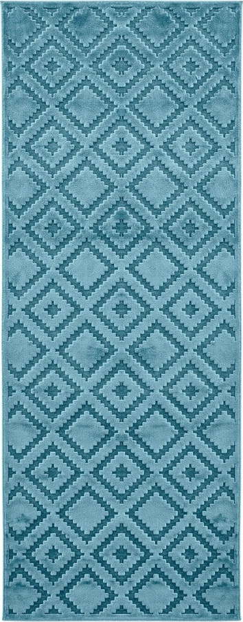 Modrý běhoun z viskózy Mint Rugs Iris
