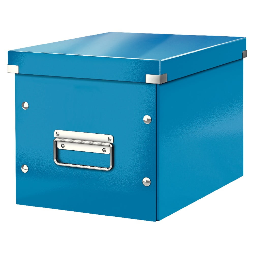 Modrý kartonový úložný box s víkem Click&Store - Leitz Leitz