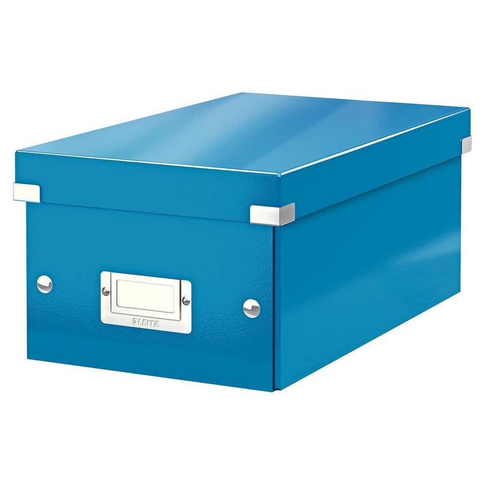 Modrý kartonový úložný box s víkem Click&Store - Leitz Leitz