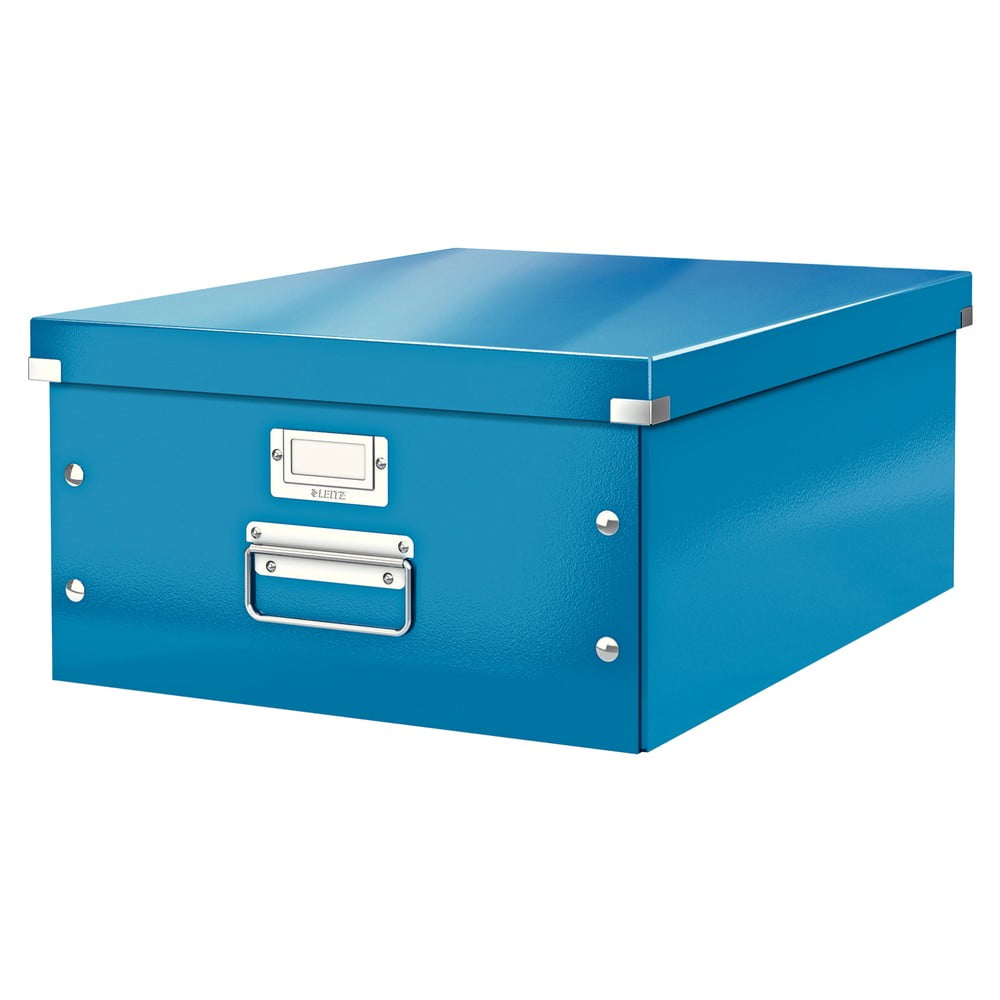 Modrý kartonový úložný box s víkem Click&Store - Leitz Leitz