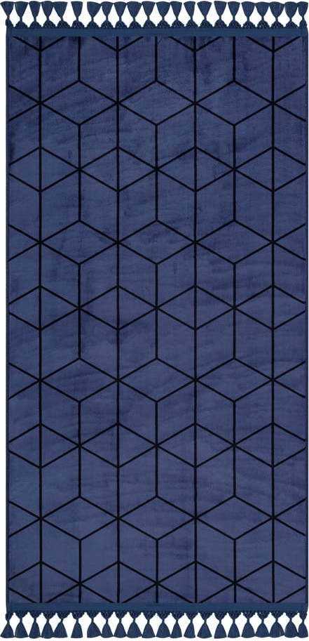 Modrý pratelný koberec běhoun 300x80 cm - Vitaus Vitaus