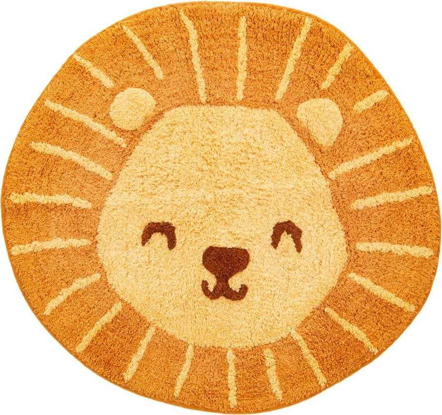 Oranžový dětský bavlněný koberec Sass & Belle Lion Head