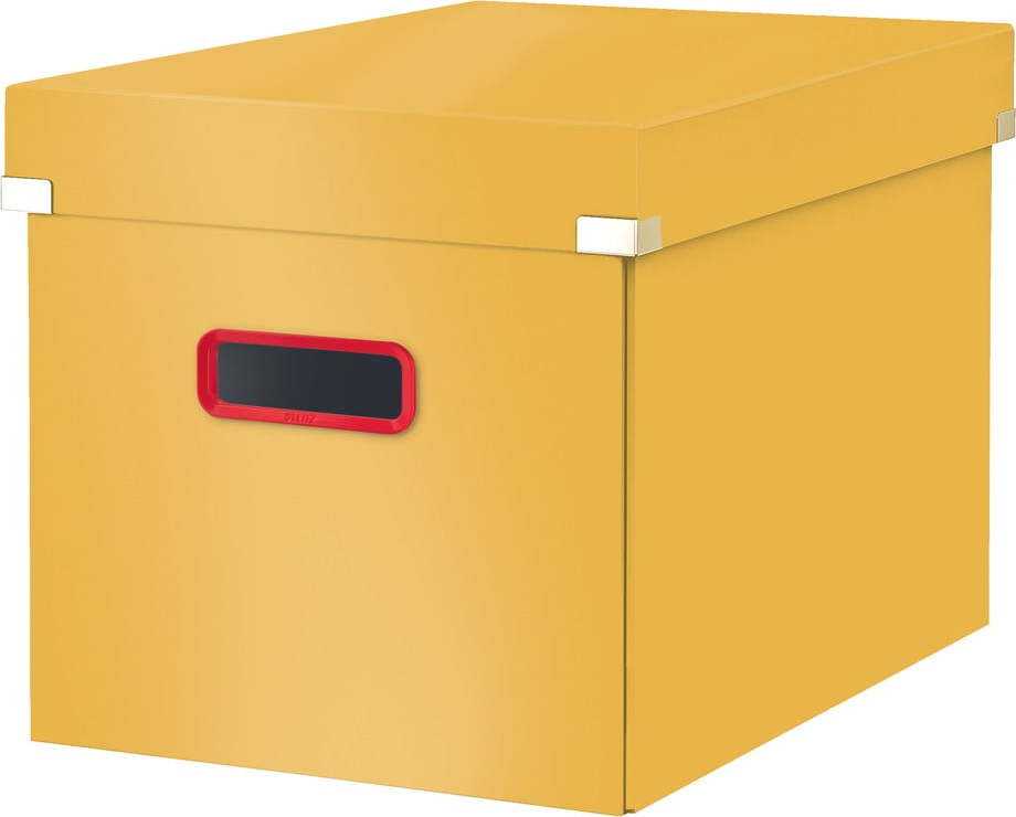Oranžový kartonový úložný box s víkem Click&Store - Leitz Leitz