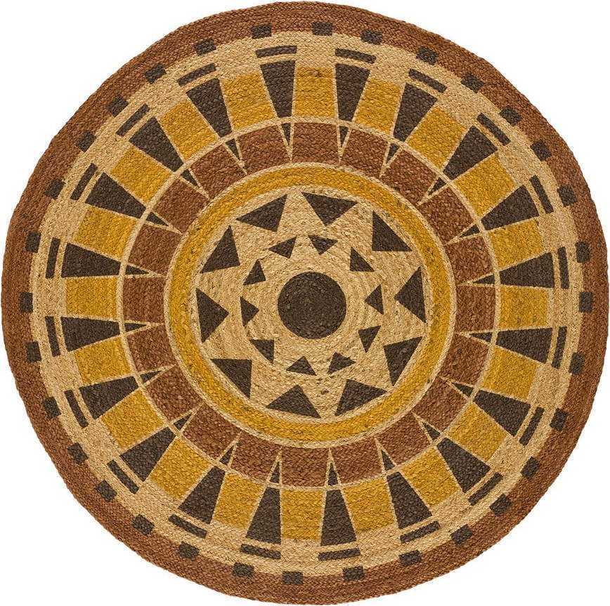 Oranžový kulatý koberec ø 120 cm Tonga - Universal Universal