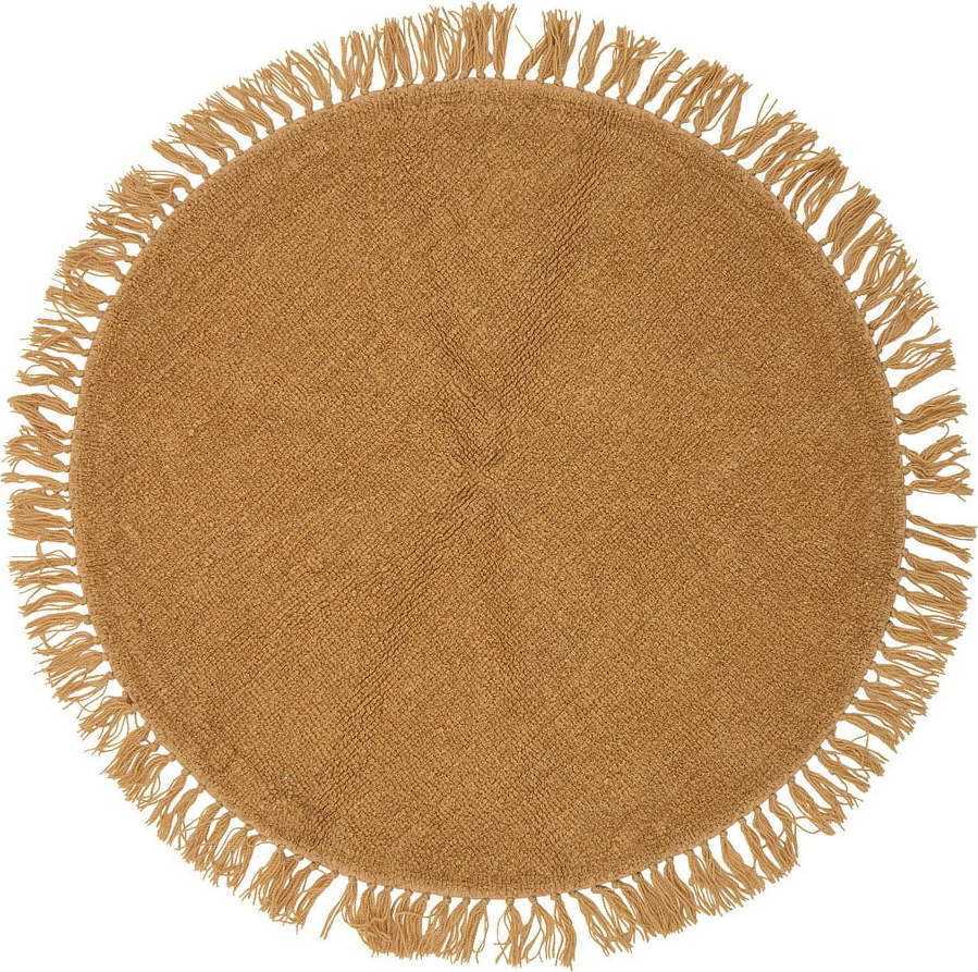 Oranžový vlněný kulatý koberec ø 110 cm Lenea - Bloomingville Bloomingville