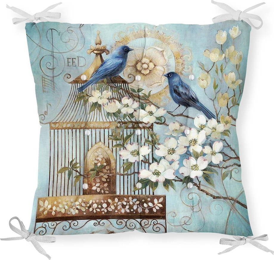 Podsedák na židli Minimalist Cushion Covers Blue Birds