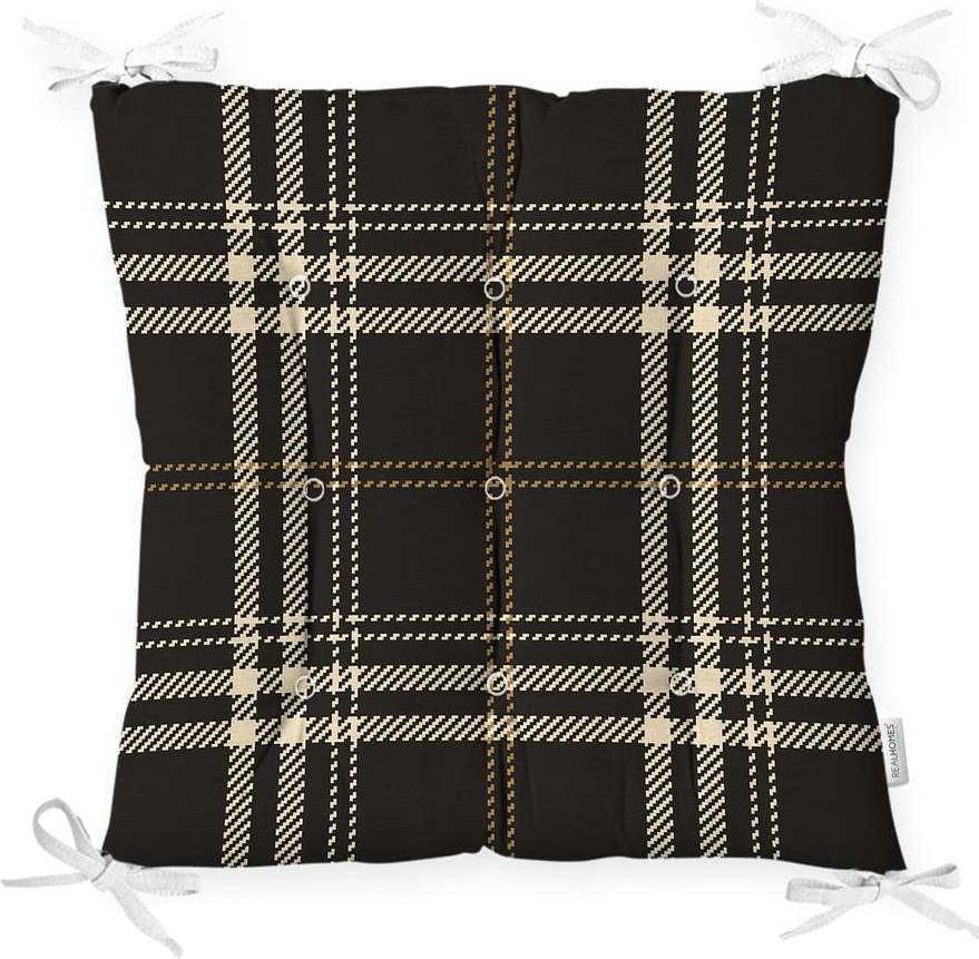 Podsedák na židli Minimalist Cushion Covers Flannel Black