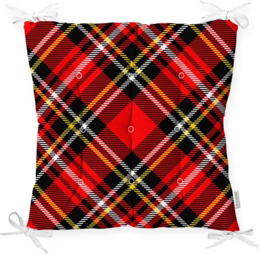 Podsedák na židli Minimalist Cushion Covers Flannel Red Black