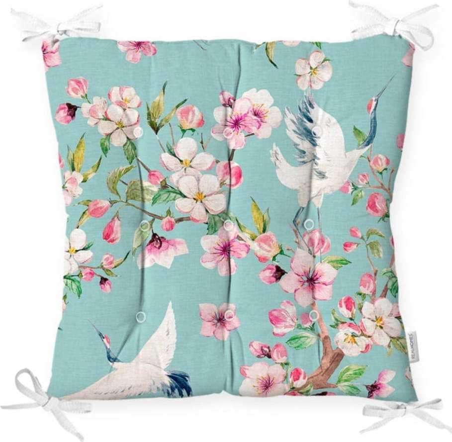 Podsedák na židli Minimalist Cushion Covers Flowers and Bird