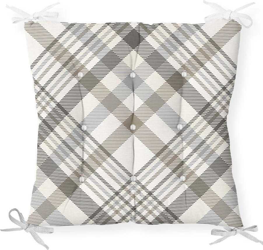Podsedák na židli Minimalist Cushion Covers Gray Brown Flannel