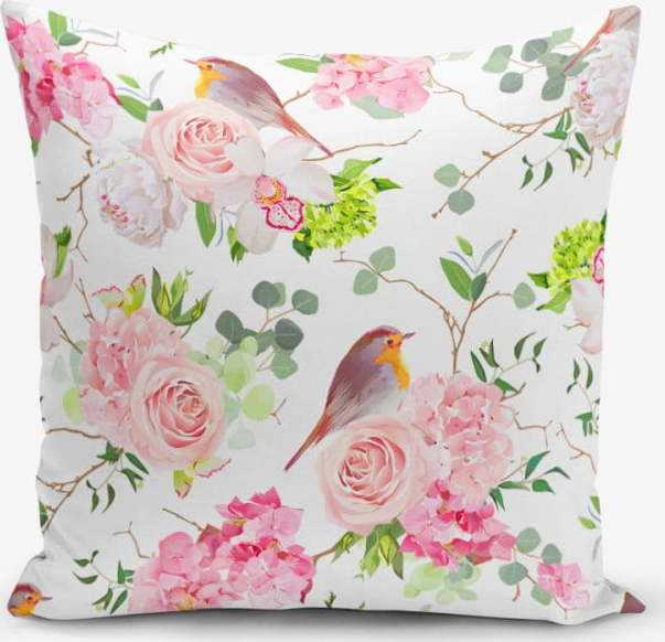 Povlak na polštář s příměsí bavlny Minimalist Cushion Covers Colorful Bird Duro