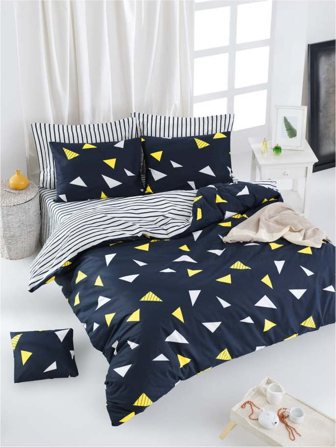 Povlečení na jednolůžko z ranforce bavlny Mijolnir Lexa Dark Blue