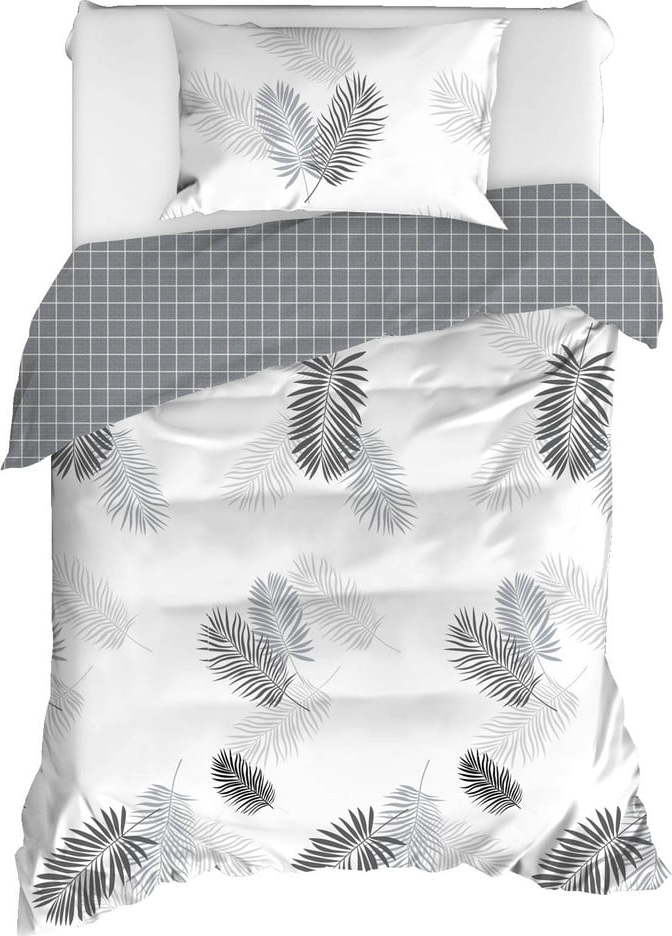 Povlečení na jednolůžko z ranforce bavlny Mijolnir Pipong White & Grey