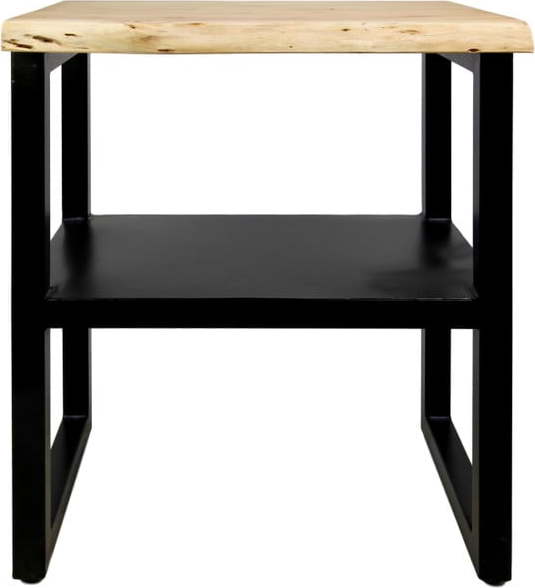 Příruční stolek s poličkou z neopracovaného akáciového dřeva HSM collection SoHo HSM collection