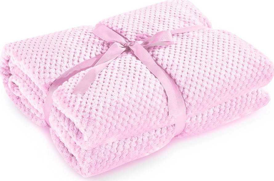Pudrově růžová deka z mikrovlákna DecoKing Henry