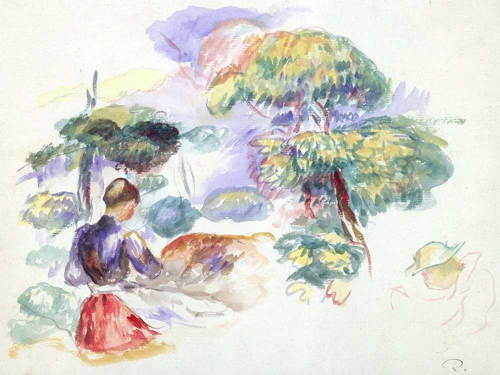 Reprodukce obrazu Auguste Renoir - Landscape with a Girl