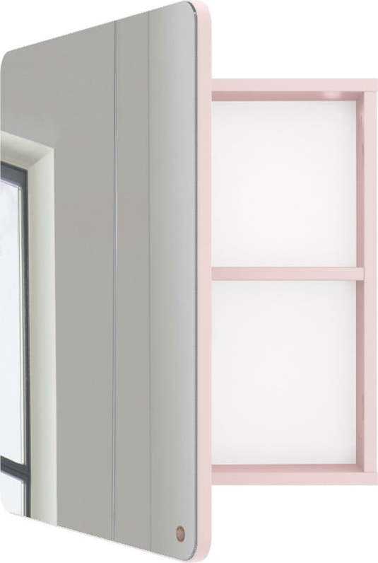 Růžová nástěnná koupelnová skříňka se zrcadlem Tom Tailor Color Bath Tom Tailor