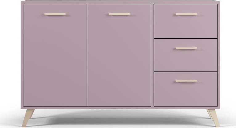 Růžová nízká komoda 140x86 cm Burren - Cosmopolitan Design Cosmopolitan design