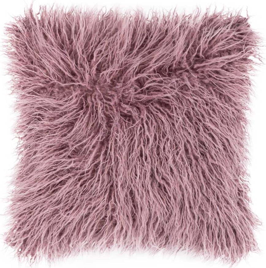 Růžový chlupatý polštář Tiseco Home Studio Mohair