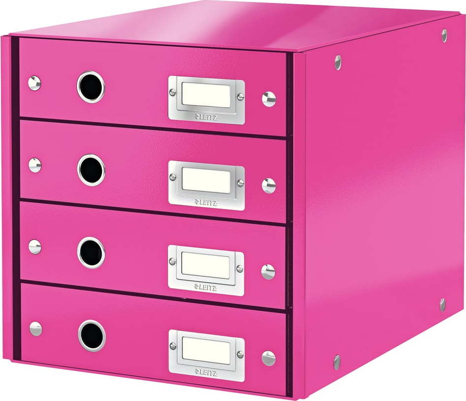 Růžový kartonový organizér na dokumenty Click&Store - Leitz Leitz