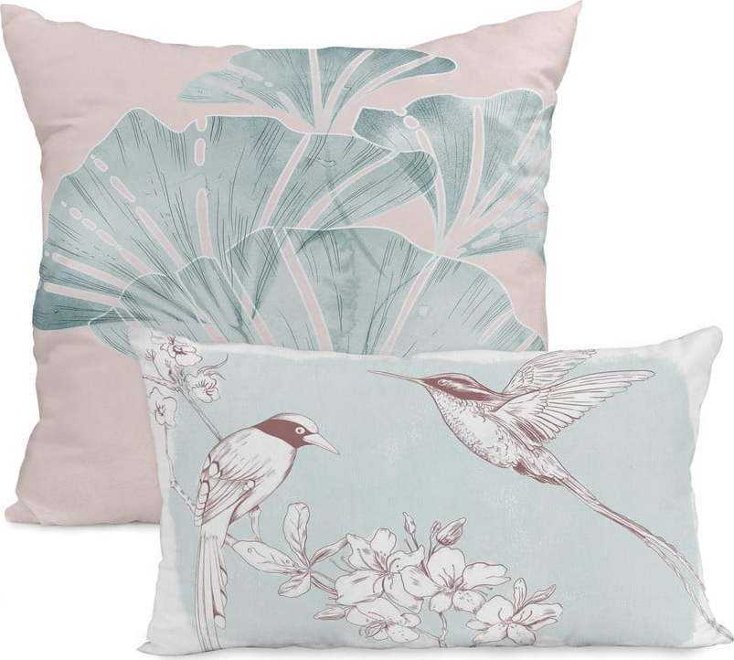 Sada 2 bavlněných povlaků na polštář Happy Friday Basic Chinoiserie Rose Happy Friday Basic