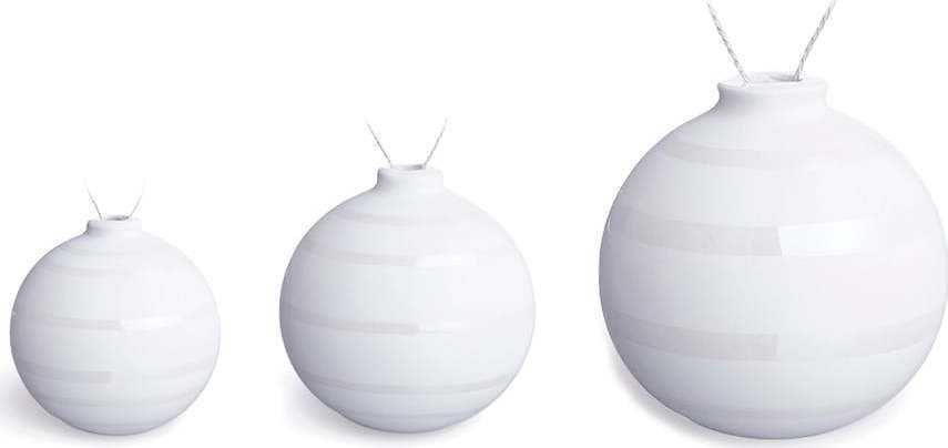 Sada 3 bílých keramických vánočních ozdob na stromeček Kähler Design Omaggio Kähler Design