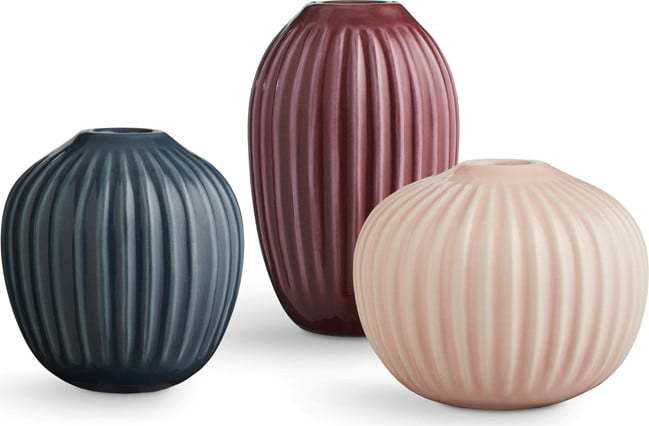 Sada 3 miniaturních kameninových váz Kähler Design Hammershoi Miniature Warm Palette Kähler Design
