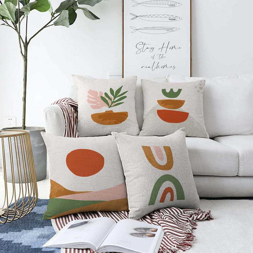Sada 4 povlaků na polštáře Minimalist Cushion Covers Succulent