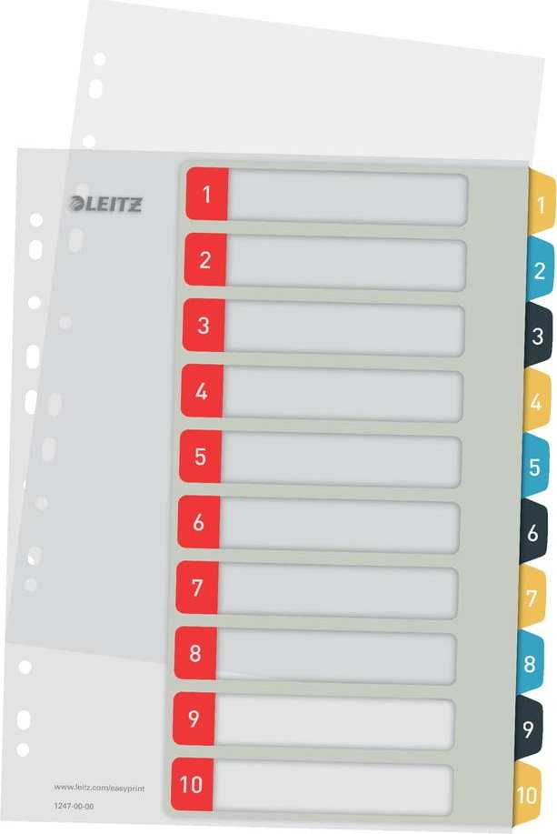 Sada 5 numerických rejstříků s 10 štítky Leitz