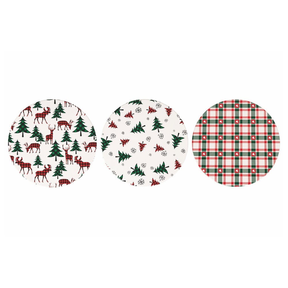 Sada 6 vánočních podtácků z keramiky a korku Villa d'Este Denver