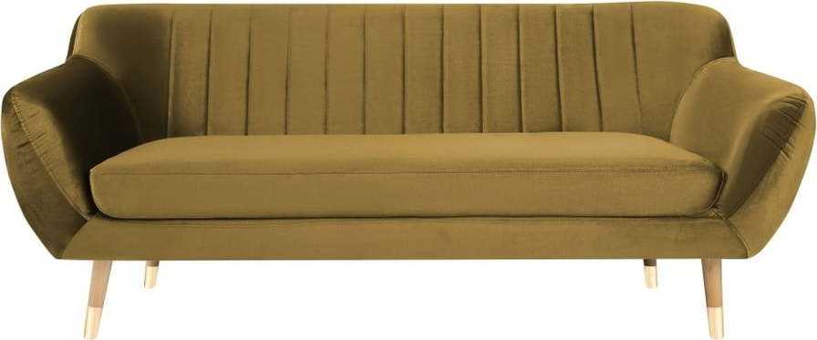 Sametová pohovka ve zlaté barvě Mazzini Sofas Benito