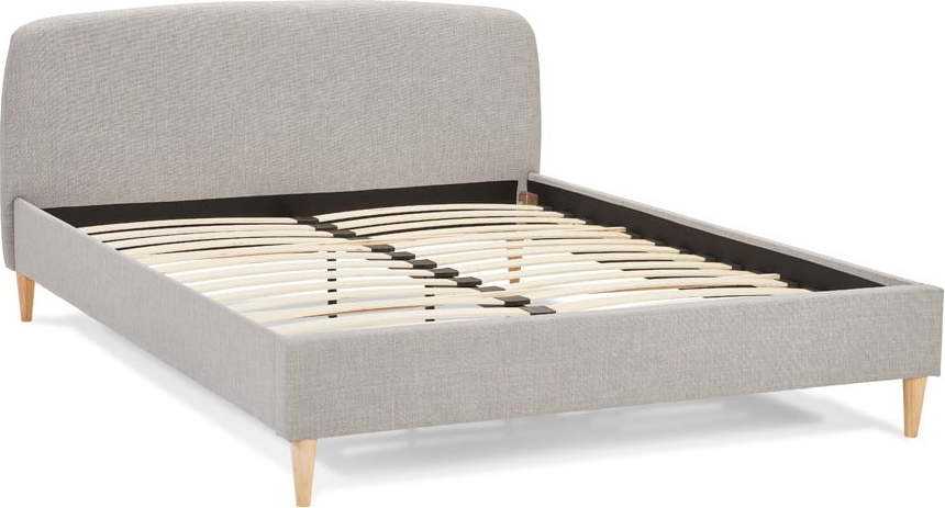 Šedá čalouněná dvoulůžková postel s roštem 160x200 cm Drome - Kokoon Kokoon