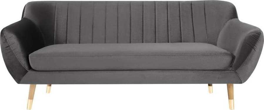Šedá sametová pohovka Mazzini Sofas Benito
