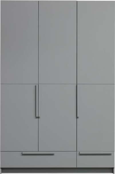 Šedá šatní skříň z borovicového dřeva 142x215 cm Pure - WOOOD WOOOD
