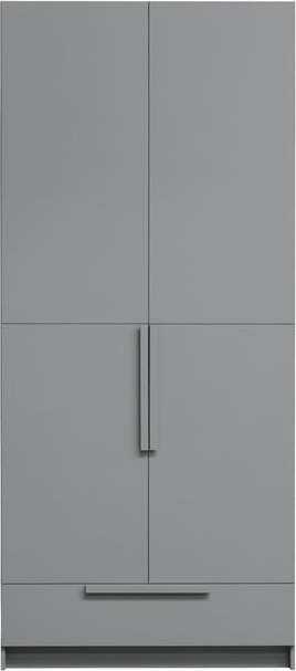 Šedá šatní skříň z borovicového dřeva 95x215 cm Pure - WOOOD WOOOD
