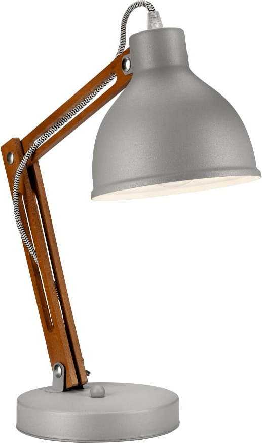 Šedá stolní lampa LAMKUR Marcello LAMKUR