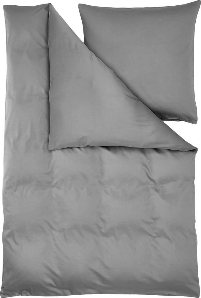 Šedé povlečení z bavlněného saténu 200x135 cm Comfort - Westwing Collection Westwing Collection