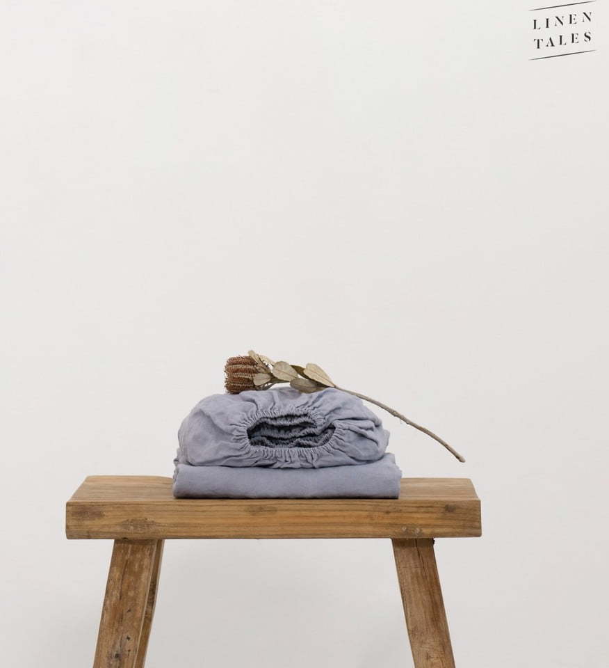 Šedé prostěradlo z konopného vlákna 200x200 cm - Linen Tales Linen Tales